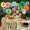 Tropical Party Decorations, Hawaiian Party Decor, with Paper Parrots Honeycombs and Hibiscus Flower Banner, Party Tissue Paper Pompoms for Summer Luau Tiki Jungle Themed Decorations